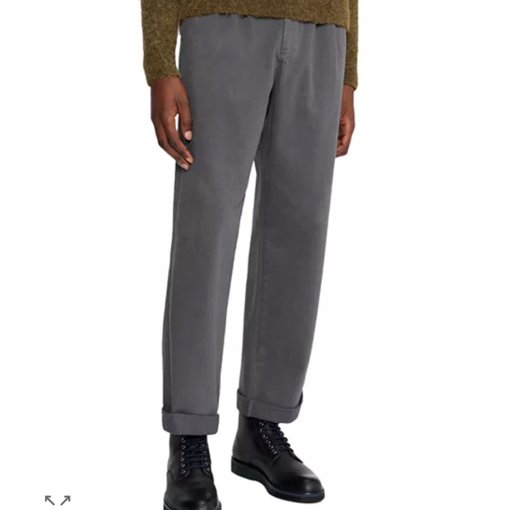 Ted Baker Orb Wide Leg Pleated Denim Chino Gray NWT $225  34R and 38R